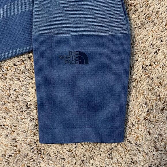 The North Face Women's Long Sleeve Nylon Blend Blue Striped Activewear Top XL - Picture 7 of 7